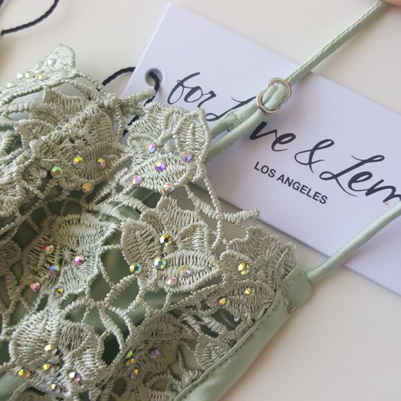 FOR LOVE AND LEMONS  !  Lace Bustier/Bra With Crystal  ( M ) - Picture 2 of 8